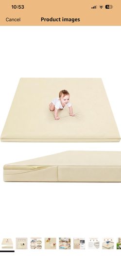 Waterproof Baby Play Mat for Floor 1.3"Thick Memory Foam 50x50”Cushion Playpen Playmat Tummy Time Crawling Mat Nursery Rug Pad Mattress Create Soft & 
