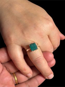 Pre-Owned 3.5ct Emerald Ring in 925 Sterling Silver, Size 7.5 