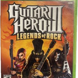 Guitar Hero III Legends of Rock Microsoft Xbox 360 Game+Case