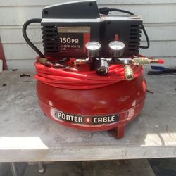 Porter-Cable 6 Gallon Pancake Air Compressor. Like new used for one project local pick up in Homestead Florida. 