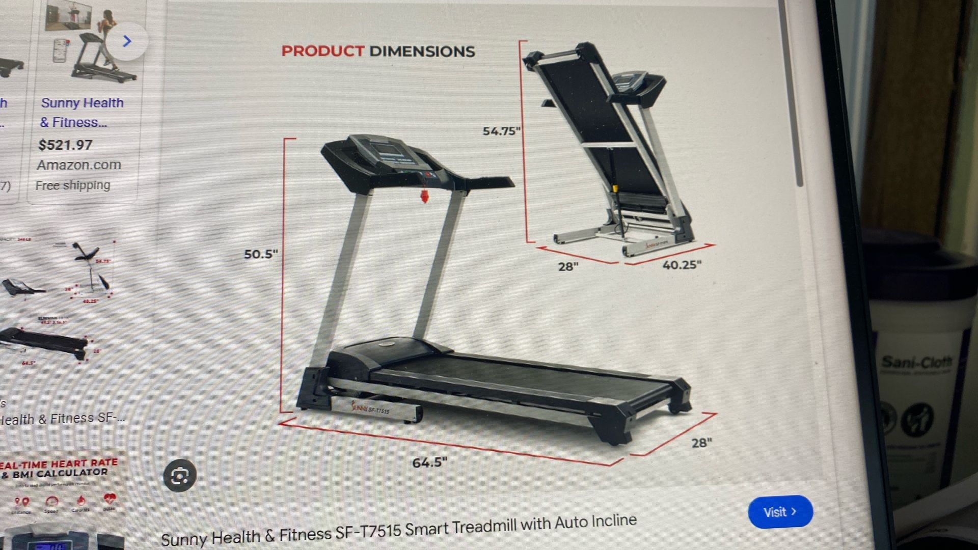 Treadmill-Sunny Health and Fitness. SF T 7515