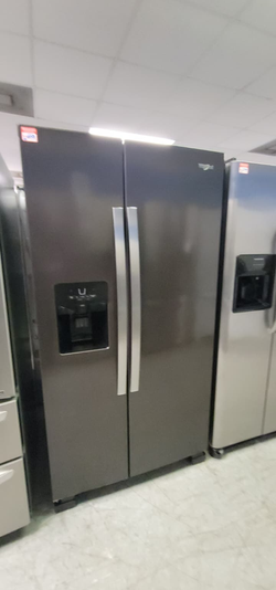 Whirlpool Side‑by‑Side Fridge – Black Stainless, Ice & Water