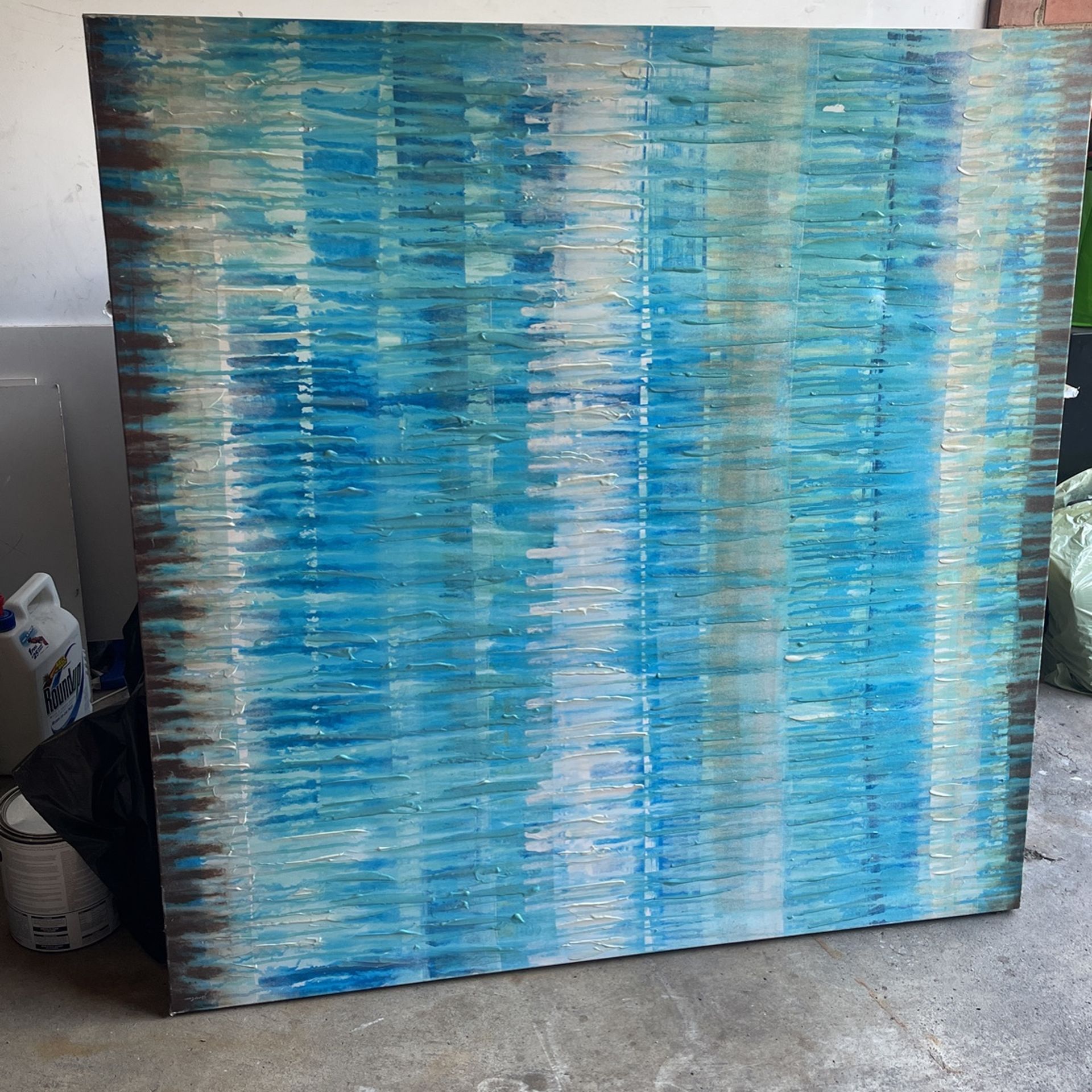 BLUE TRANQUILITY  LARGE PAINTING 52in X 52 inch 