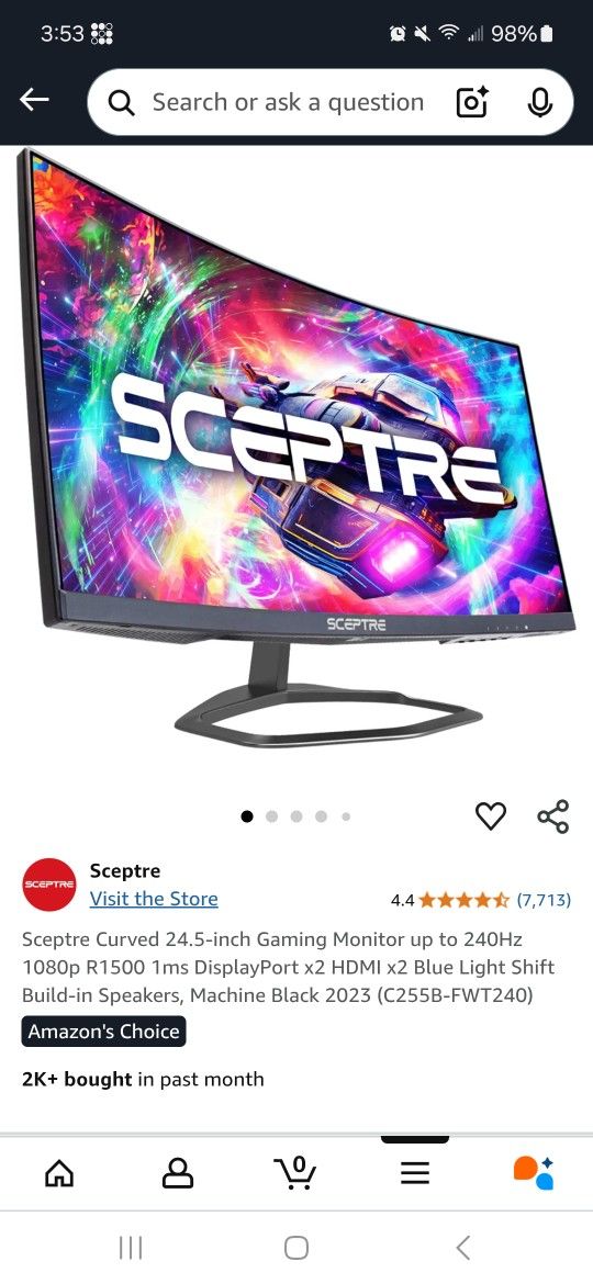 Sceptre 24.5' Curved Gaming Monitors