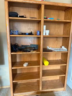Wood bookshelves