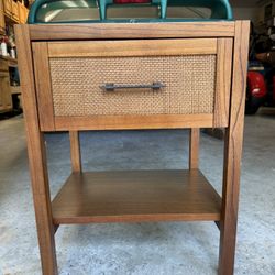 Brown Wood End Table With Drawer Storage