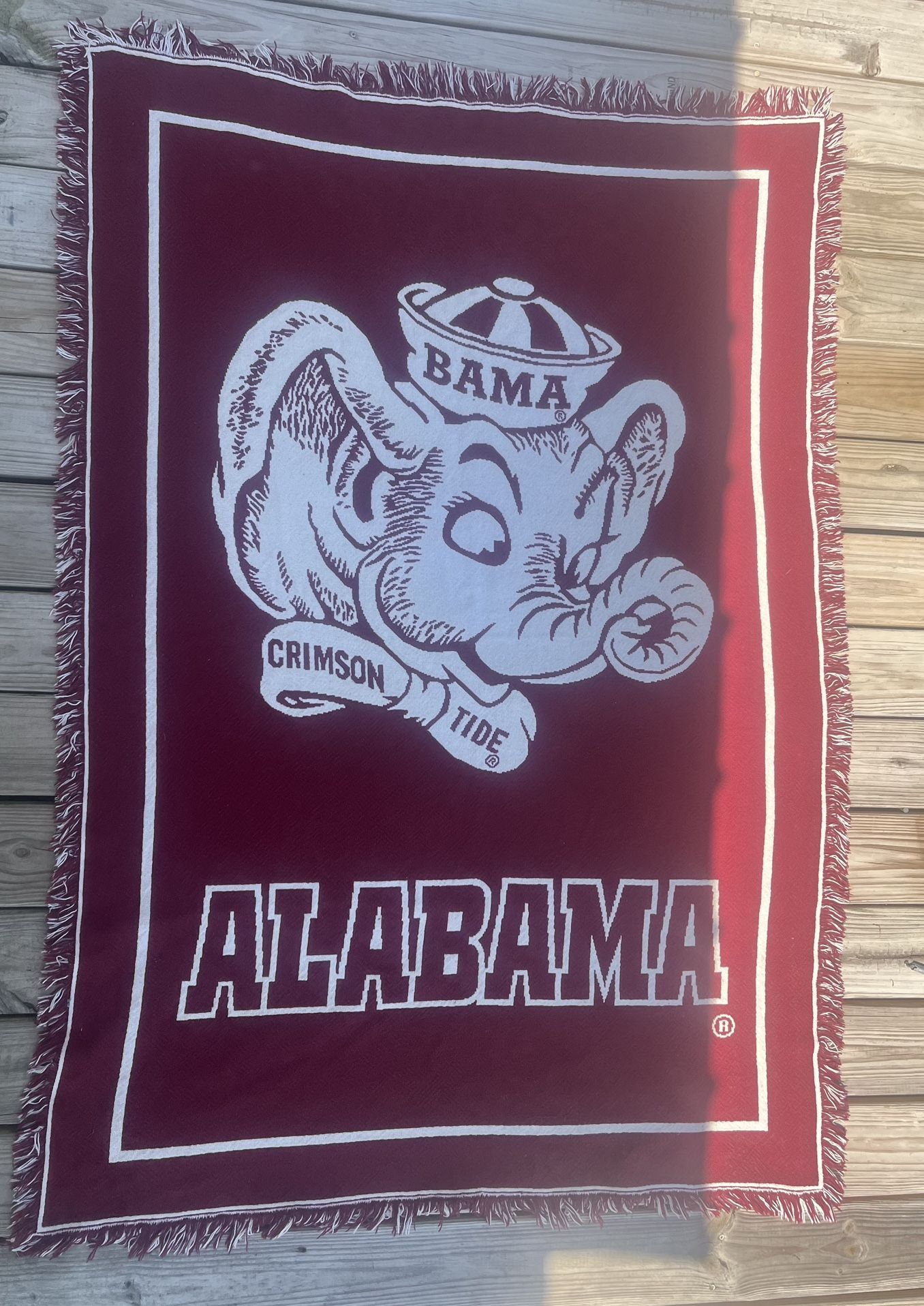 Vintage Alabama Crimson Tide Tapestry Throw Blanket