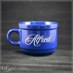 Custom Blue 22oz Ceramic Soup Bowl Mug