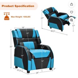 Kids Gaming Recliner Chair Like New/ Sillón Gamer Infantil Reclinable Como Nuevo 💙🎮