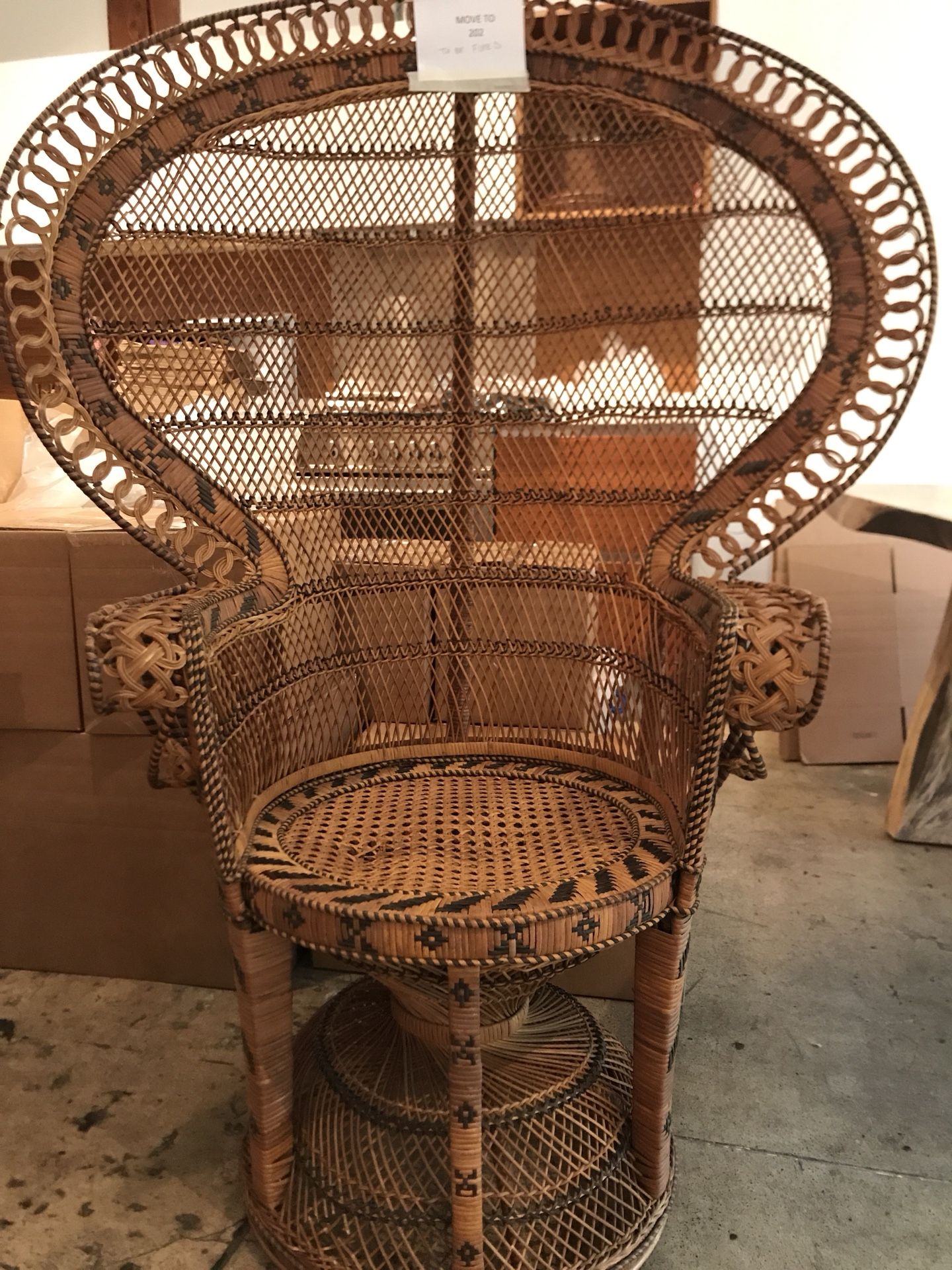 Large wicker peacock chair vintage bohemian 1970s for Sale in Los