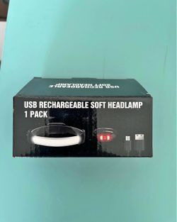 Rechargeable headlamp has USB charging. Soft headlamp design. Headlamp has bright light. Comes in 1 pack.    2 packs $25
