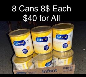 Enfamil 8 cans 8$ each 40$ for all