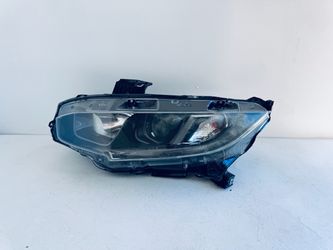 2016-2021 HONDA CIVIC LEFT DRIVER SIDE HEADLIGHT BLACK HALOGEN OEM (582)