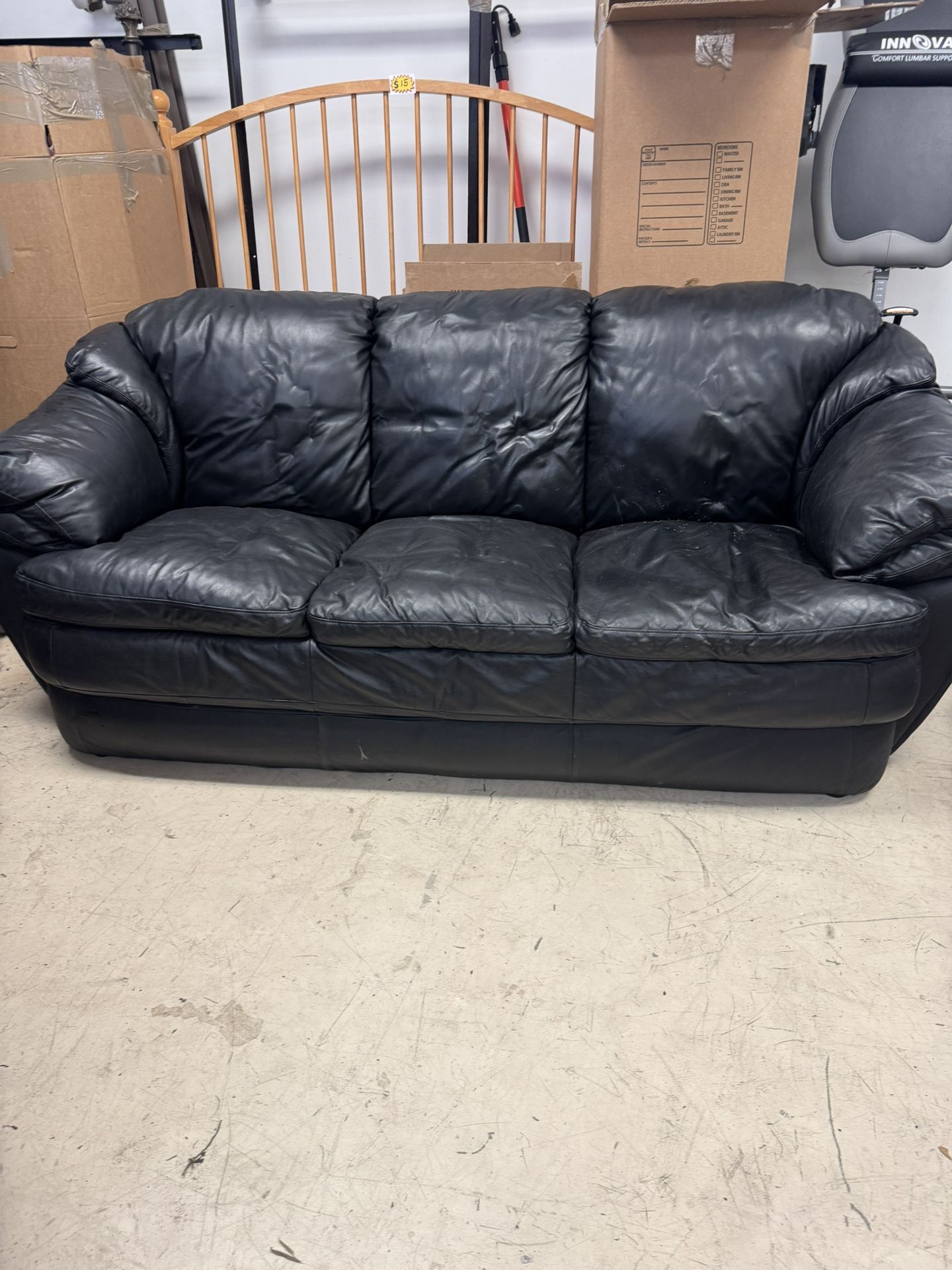 Black Sofa & Love Seat - Good Condition.  All For $175
