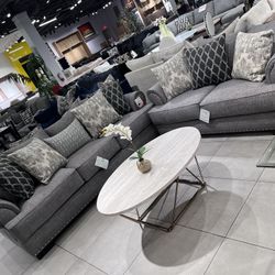 Gorgeous Sofa Set 🩶 Grey Fabric 