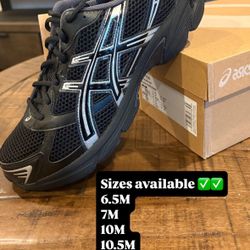 ASICS Gel 1130 Black Pure Silver Sizes 6.5M, 7M, 10M, 10.5M