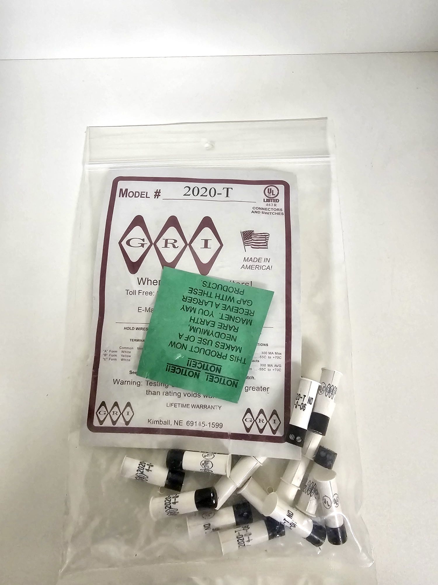 Brand New - GRI Press Fit Recessed Switch Set (Bag of 10) 2020-T-W