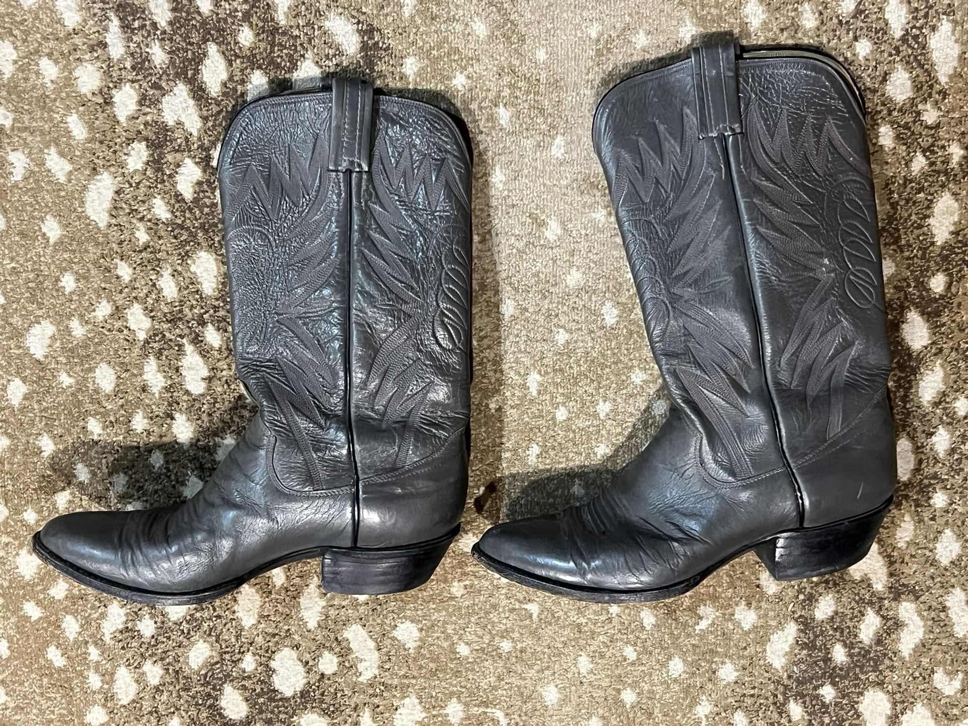 Cowboy Boots-10 1/2 Men’s Gray All Genuine Leather