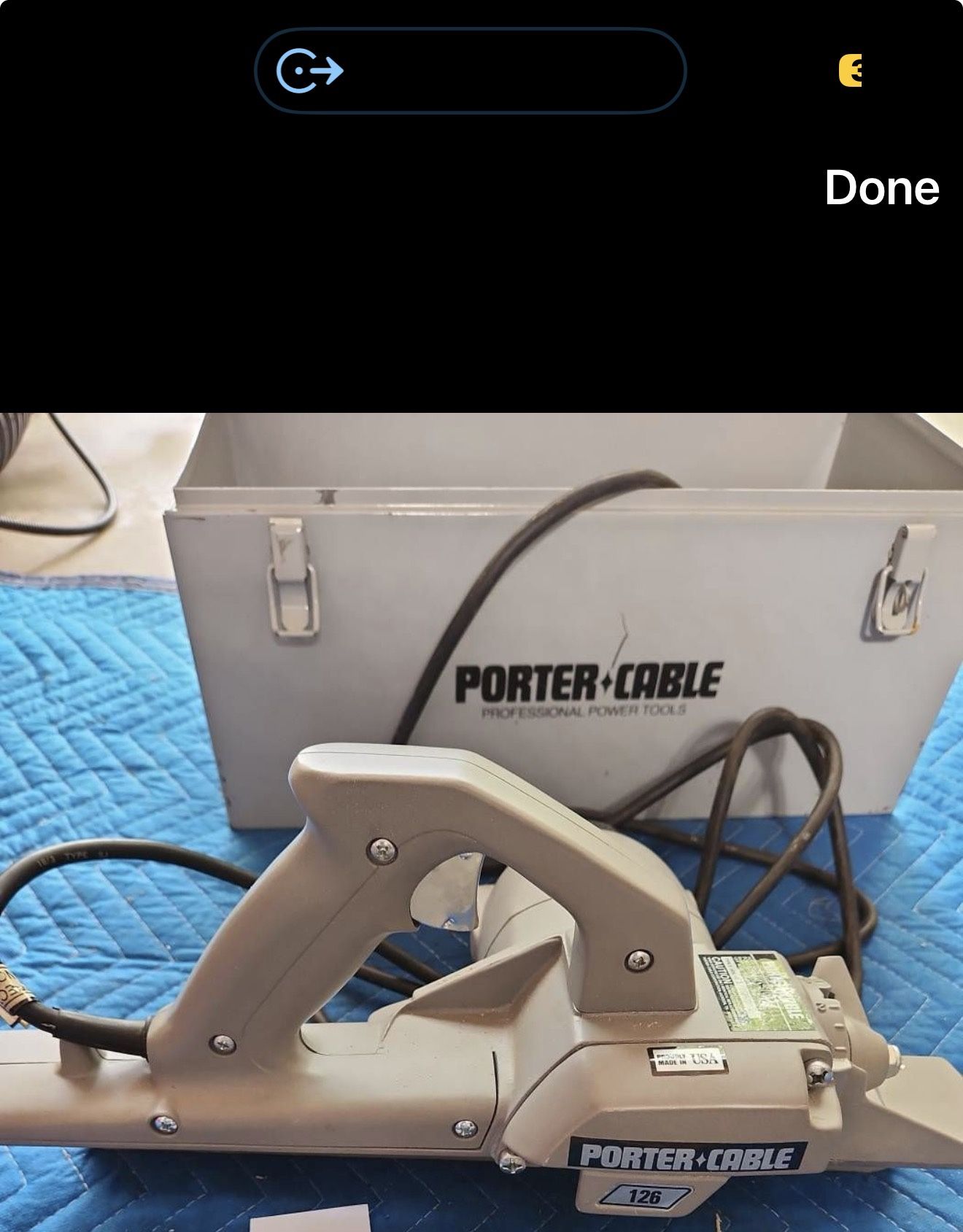 Vintage Porter-Cable 126 Hand Planer – Tested, Runs Smooth, Fence + Case