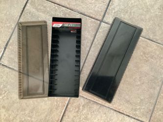 2 Vtg. Audio Cassette Tapes Trays Lidded Plastic Storage Organizer Containers