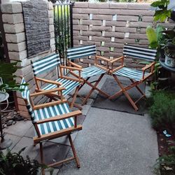 Set of 4 Folding Director's Chairs