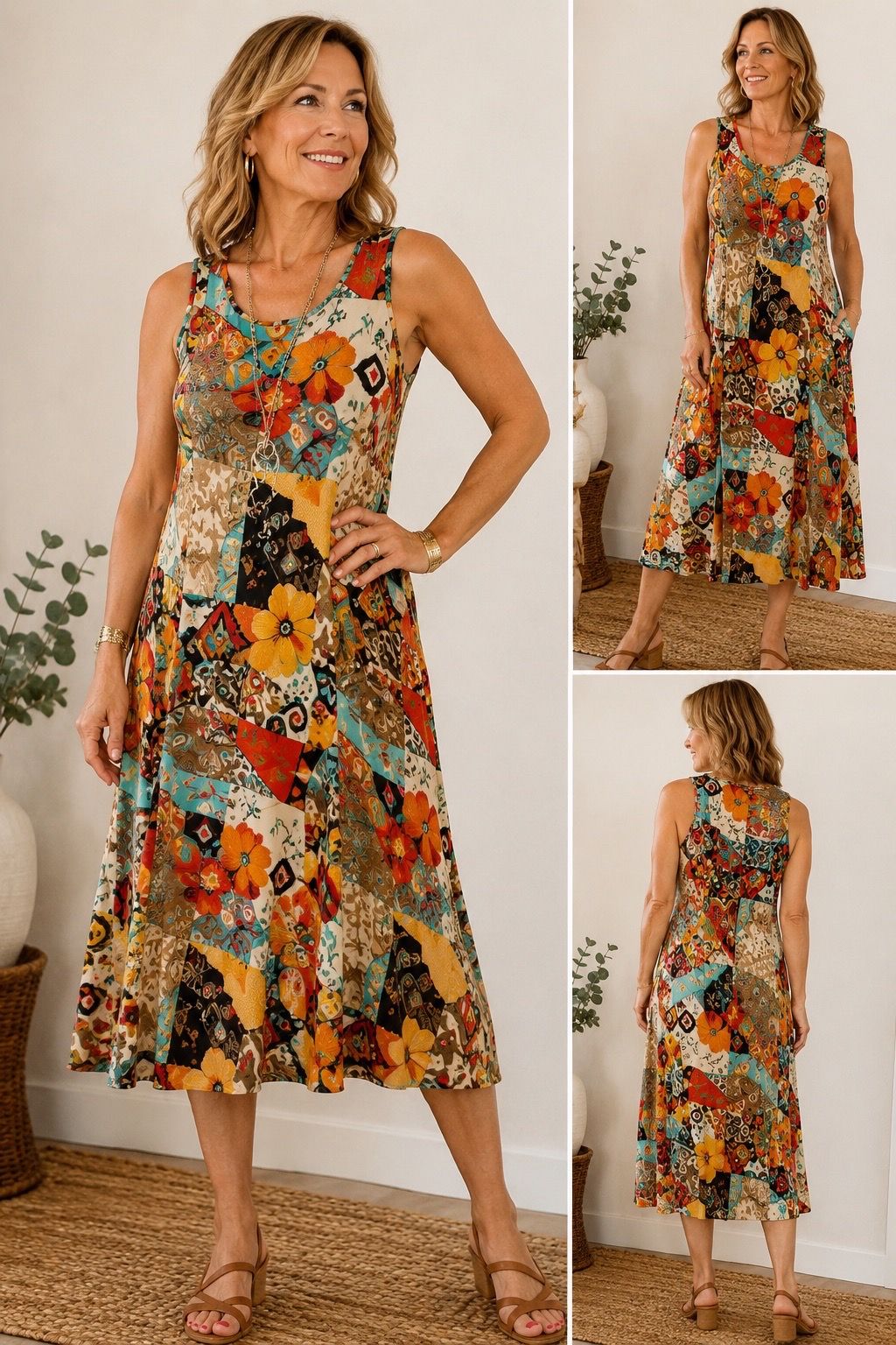 Chicos travelers vintage dress. Size 1 (8/10)