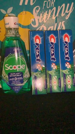 1-1L mouthwash 3-toothpaste all for $10