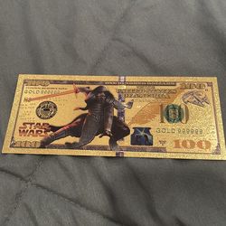 24k gold foil Star Wars $100 bill