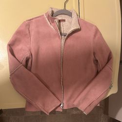 Velvet by Graham & Spencer Reversible Pink Faux Suede & Sherpa Jacket Size S