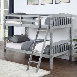 Brand New Grey Twin Size Bunk Bed 