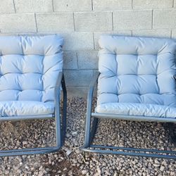 Most Comfortable, Oversized Gray Metal Rocking Papasan Chairs