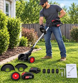 21V Max Cordless Lawn Mower Trimmer Kit