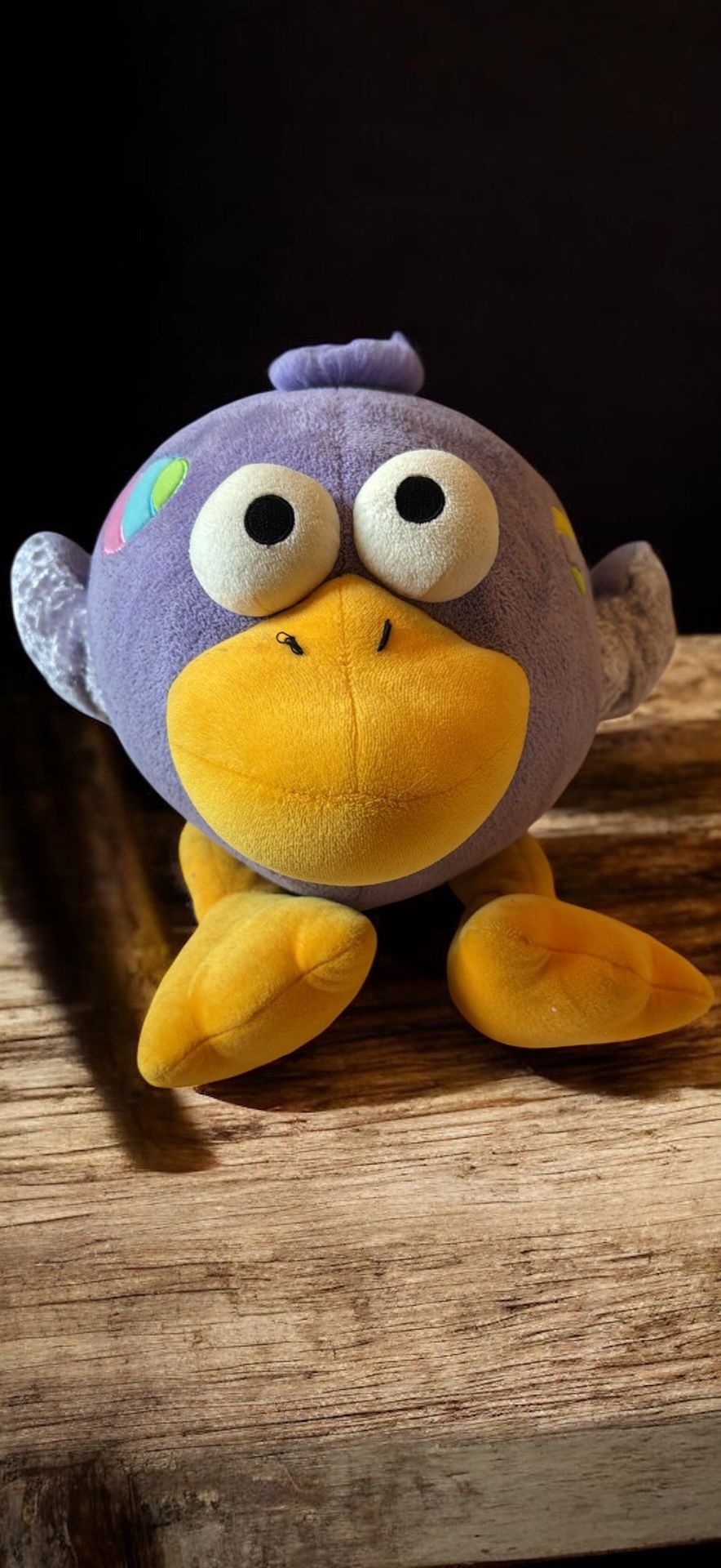 Angry Birds Crazy Eye Eggs Purple Bird Plush 17" Stuffed Animal Toy Hair Rare