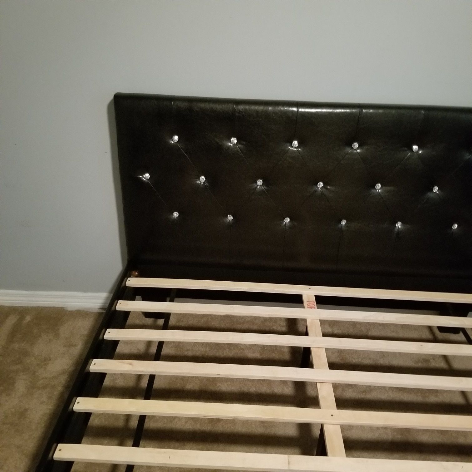Queen platform bed frame with Crystals