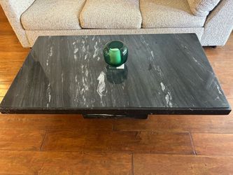 Black Stone / Marble Coffee Table – Contemporary Style