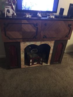 Vintage fireplace bar 8 track mantle
