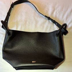 DKNY Black Leather "Bucket" Bag LIKE NEW!