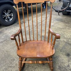 Vintage Solid Maple Boston Style Rocking Chair - PENDING