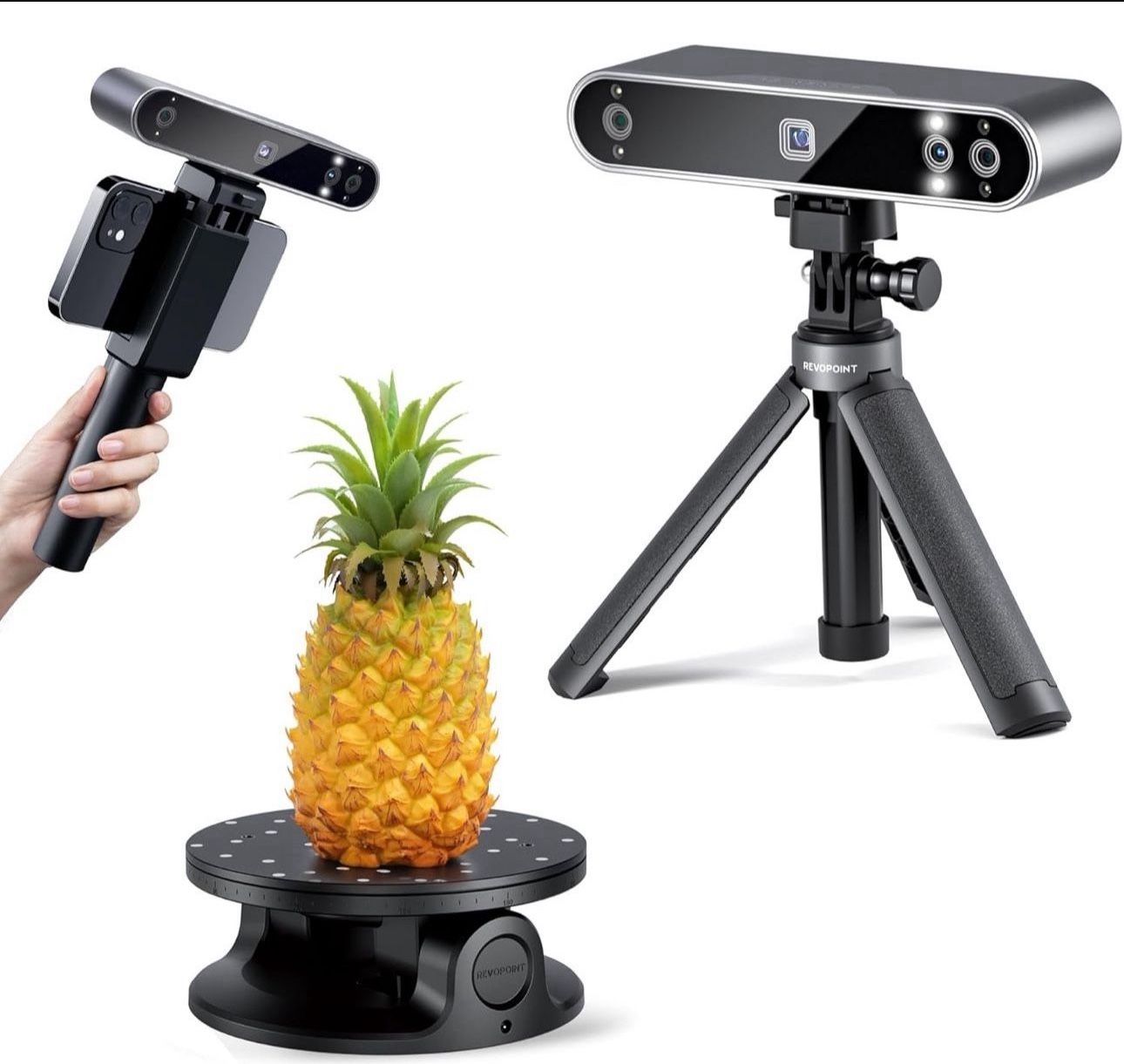 Revopoint POP 3 3D Scanner for 3D Printing Handheld, 3D Printer Scanner with 0.05mm Precision and 18FPS Scanning Speed, Full Color 3D Model Scanning f