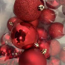 Red Holiday Ornament Set
