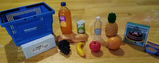 American girl doll food with basket