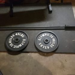 Olympic barbell And Pair Of 45's