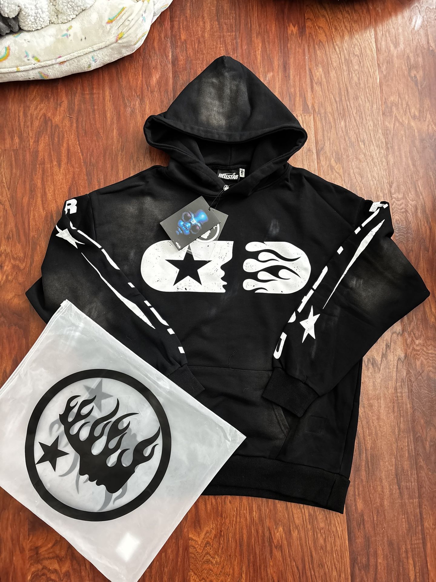 Black and white Hellstar hoodie