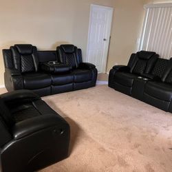 NEW 🛋️ Leather Recliner Sets & Sectionals $10 DOWN