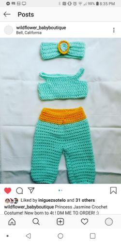 Crochet jasmine costumes