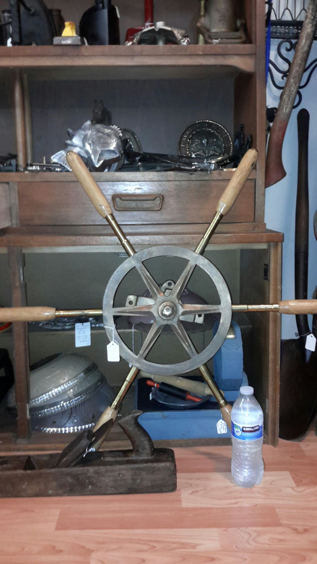 Lucas Brass Ship wheel with gear