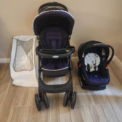 Graco Comfy Cruiser Click Connect Travel System Stroller with SnugRide 30 Infant Car Seat (Cassidy)