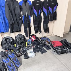 Scuba diving equipment, (Will Sell Separately) Tusa, Body Glove, Henderson, Mares & Sea Quest with tons of accessories!