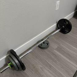 Curl Bar And Weights 60lbs