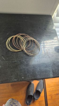 Tri gold Color Bangle Bracelets